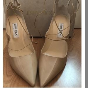 Jimmy Choo Nude Vita Lace Up Pumps